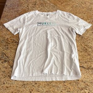 Hurley White Tee with Blue Logo